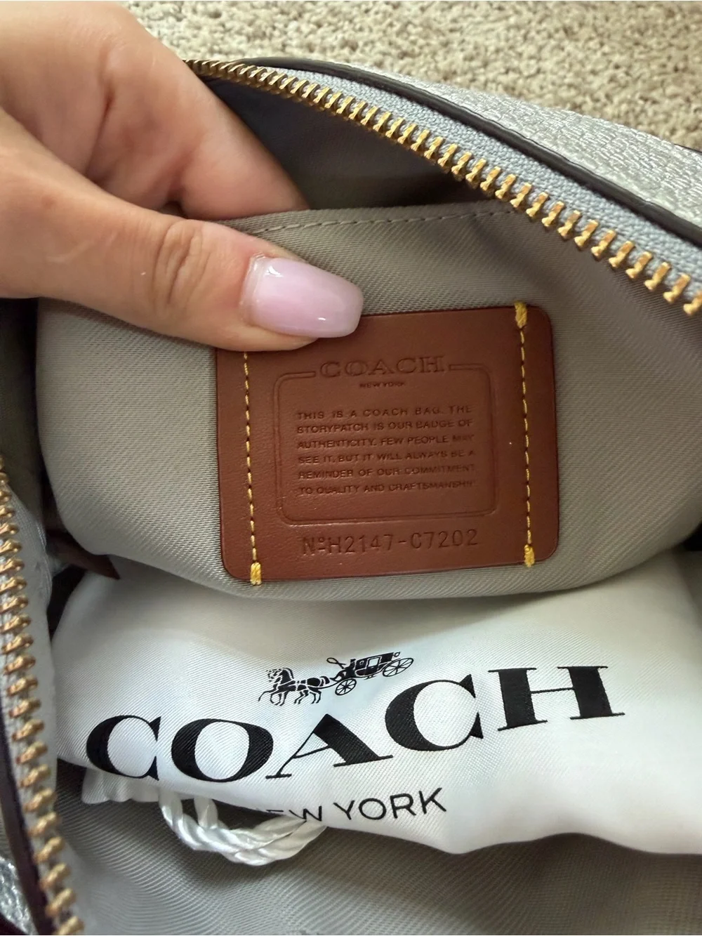 Coach Metallic Silver Pebbled Leather Turnlock Crossbody Bag C7202